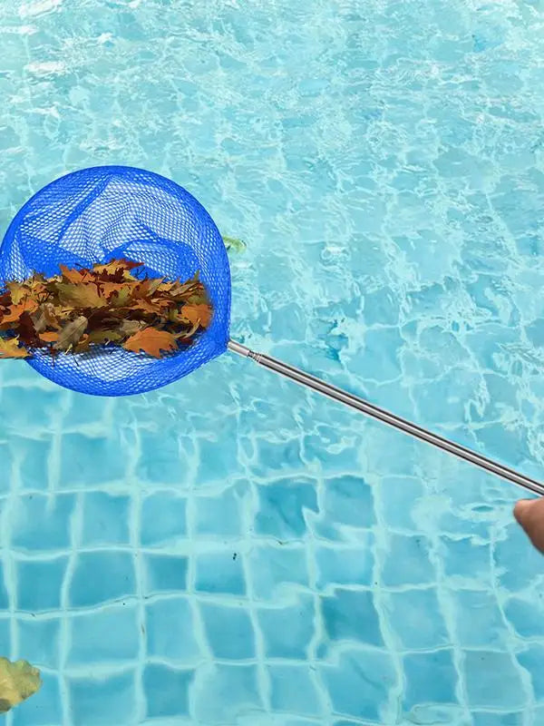 Swimming Pool Skimmer Net Telescoping Pool Skimmer Swimming Pool Cleaner Net Cleaning Leaves and Debris Debris Removal Tool Peaceful Pleasures Health and Wellness