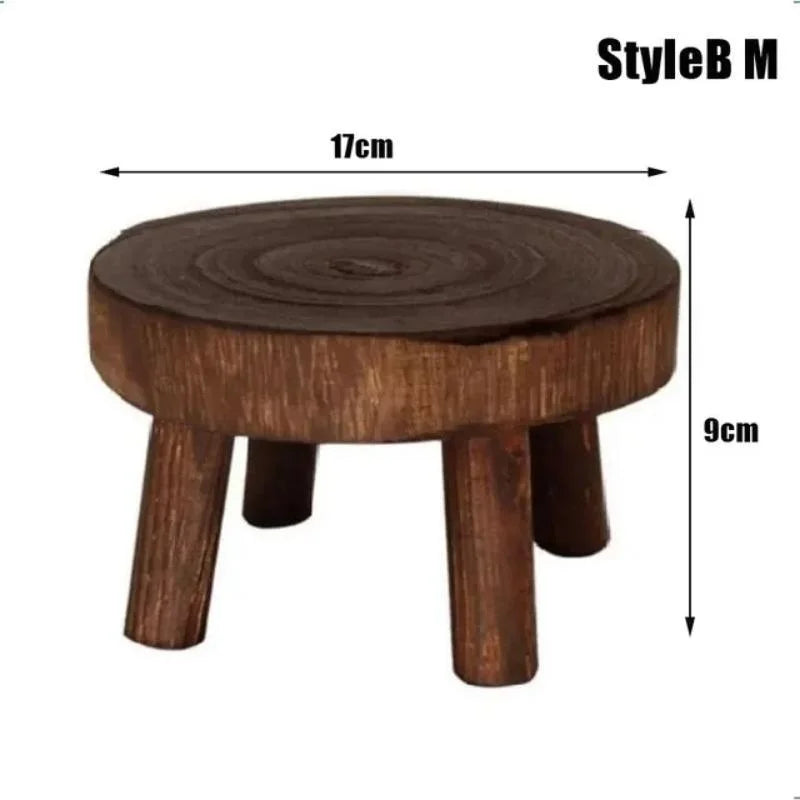 Wooden Plant Stand Flower Pot Base Holder Stool Indoor Outdoor Garden