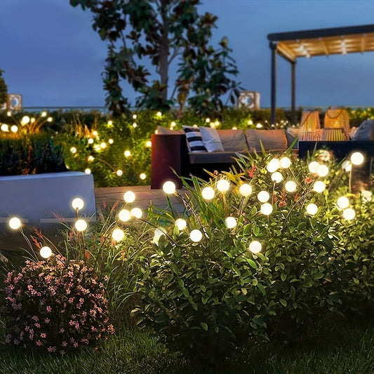 Solar Firefly Garden Lights 6/8 LED Waterproof Pathway Lawn Decor