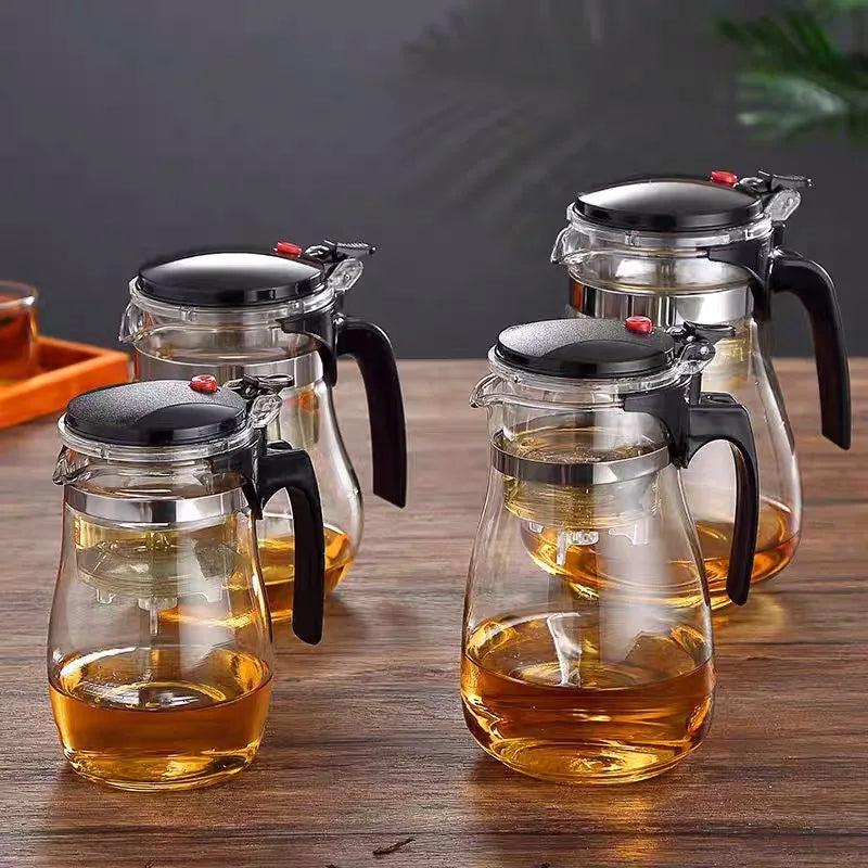 HMLOVE Heat Resistant Glass Teapot Puer Kettle Tea Infuser Chinese