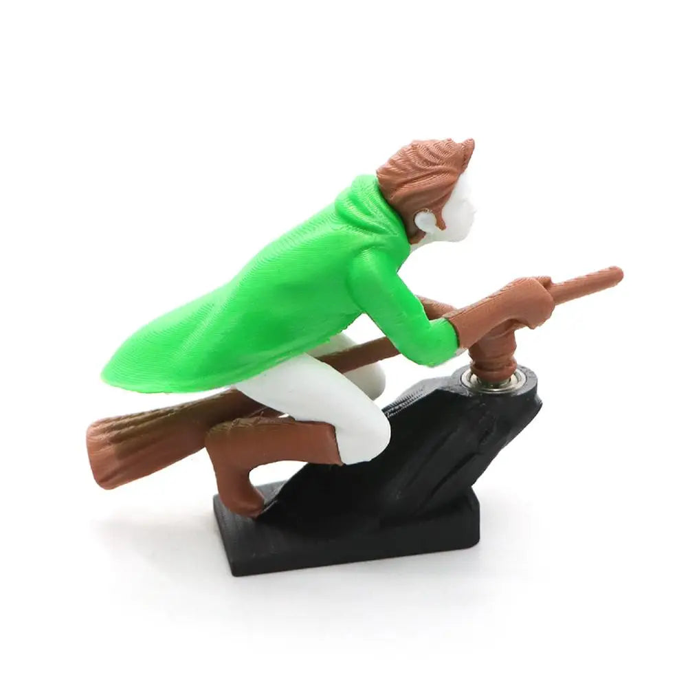 Witch Wizard Broomstick Moving Dashboard Ornament | Car Decor