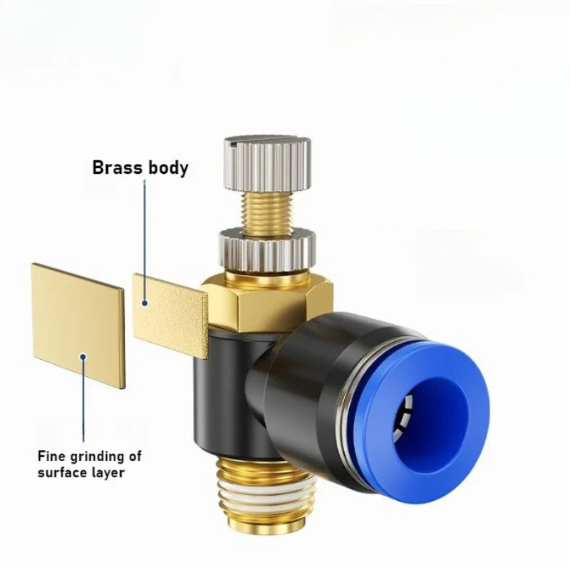 Quick Connect Pneumatic Air Speed Throttle Valve SL 4–12mm