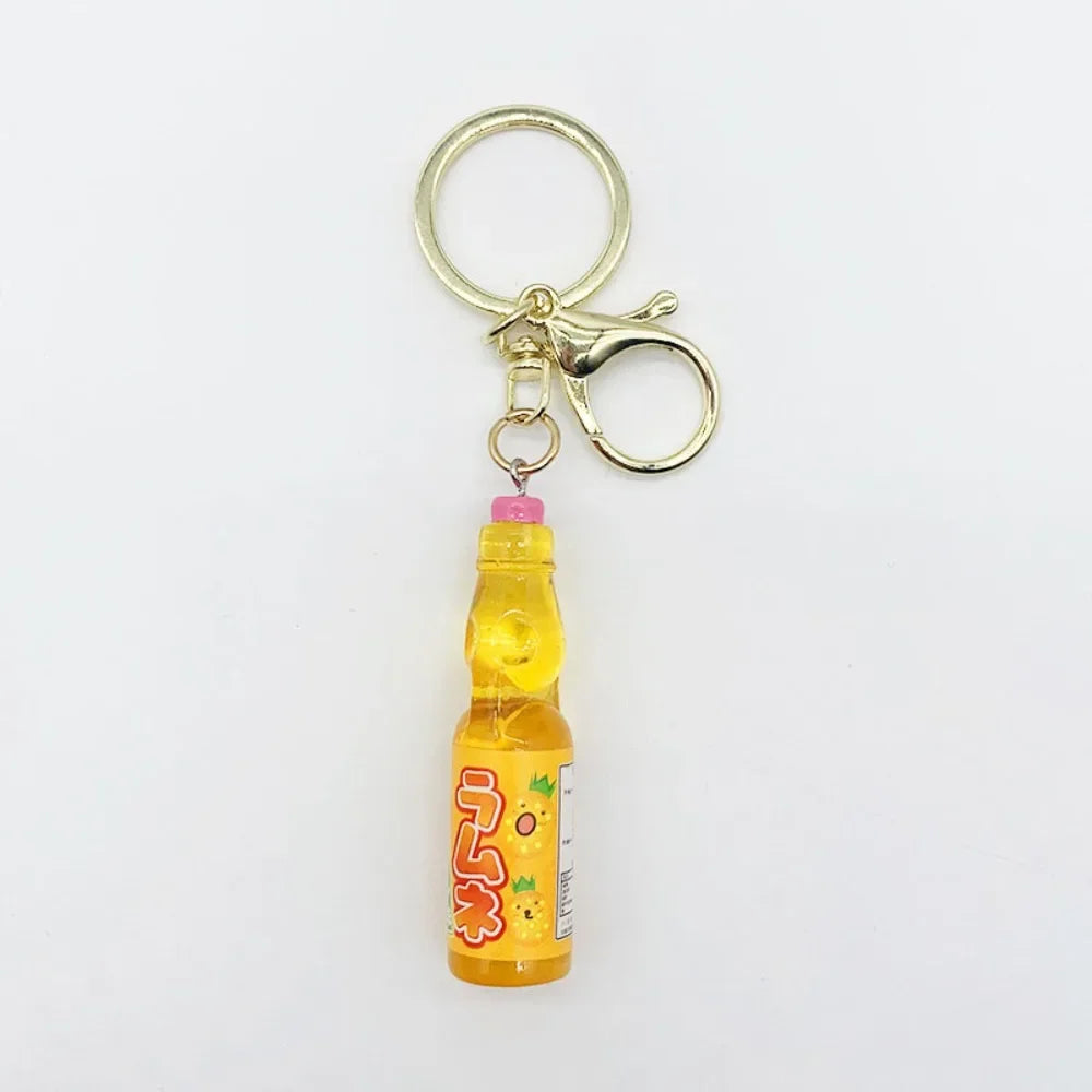 Miniature Japanese Ramune Soda Keychain – Kawaii Resin Charm