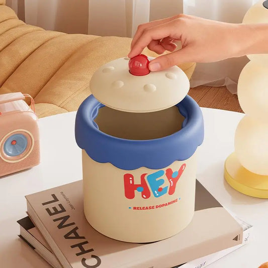 Small Desktop Trash Can with Lid – Cute Mini Waste Basket Mini Waste Basket Oasis Select