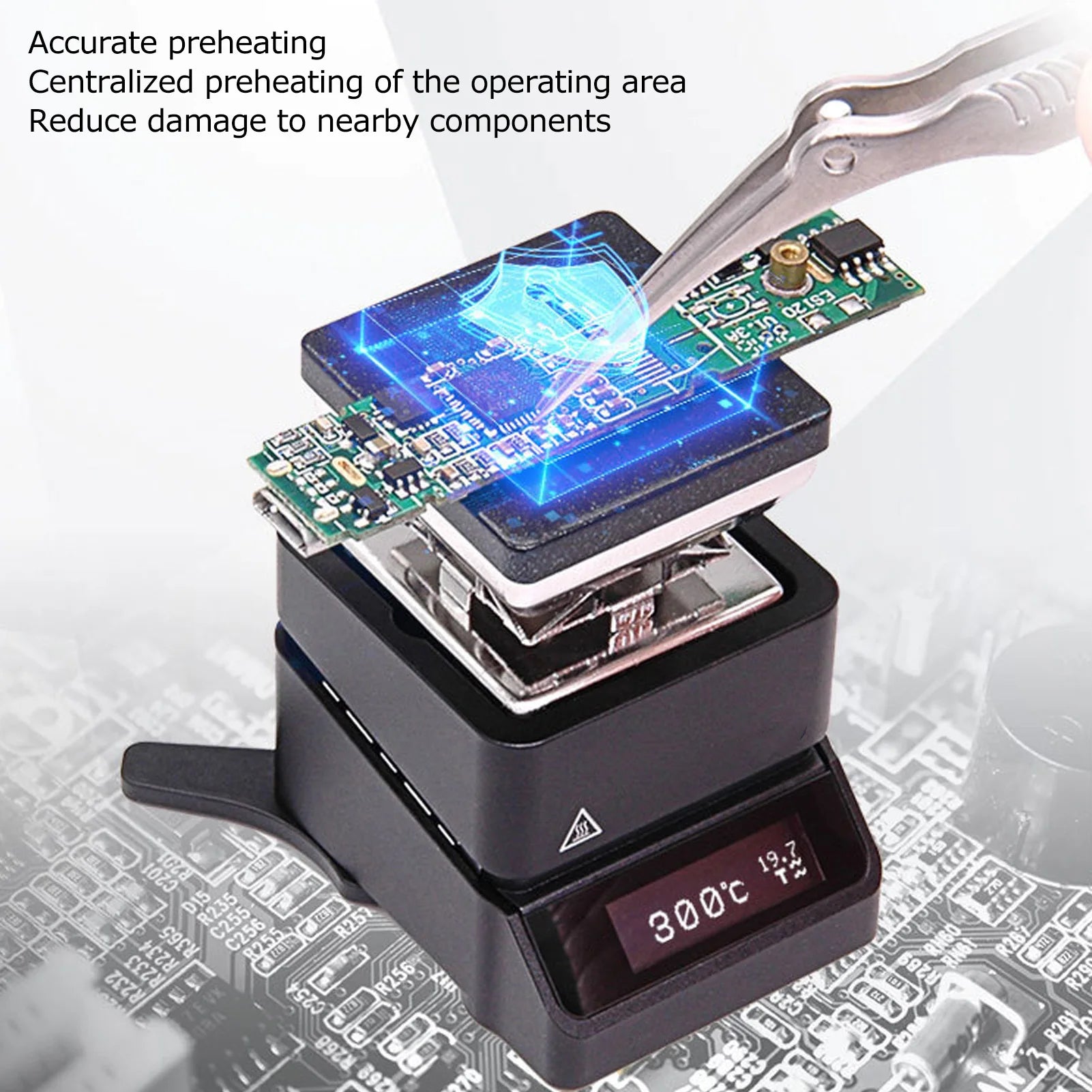 Mini Hot Plate Preheating Station Adjustable Constant Temperature Rework Preheater 60W Mini Rework Welding Heater Peaceful Pleasures Health and Wellness