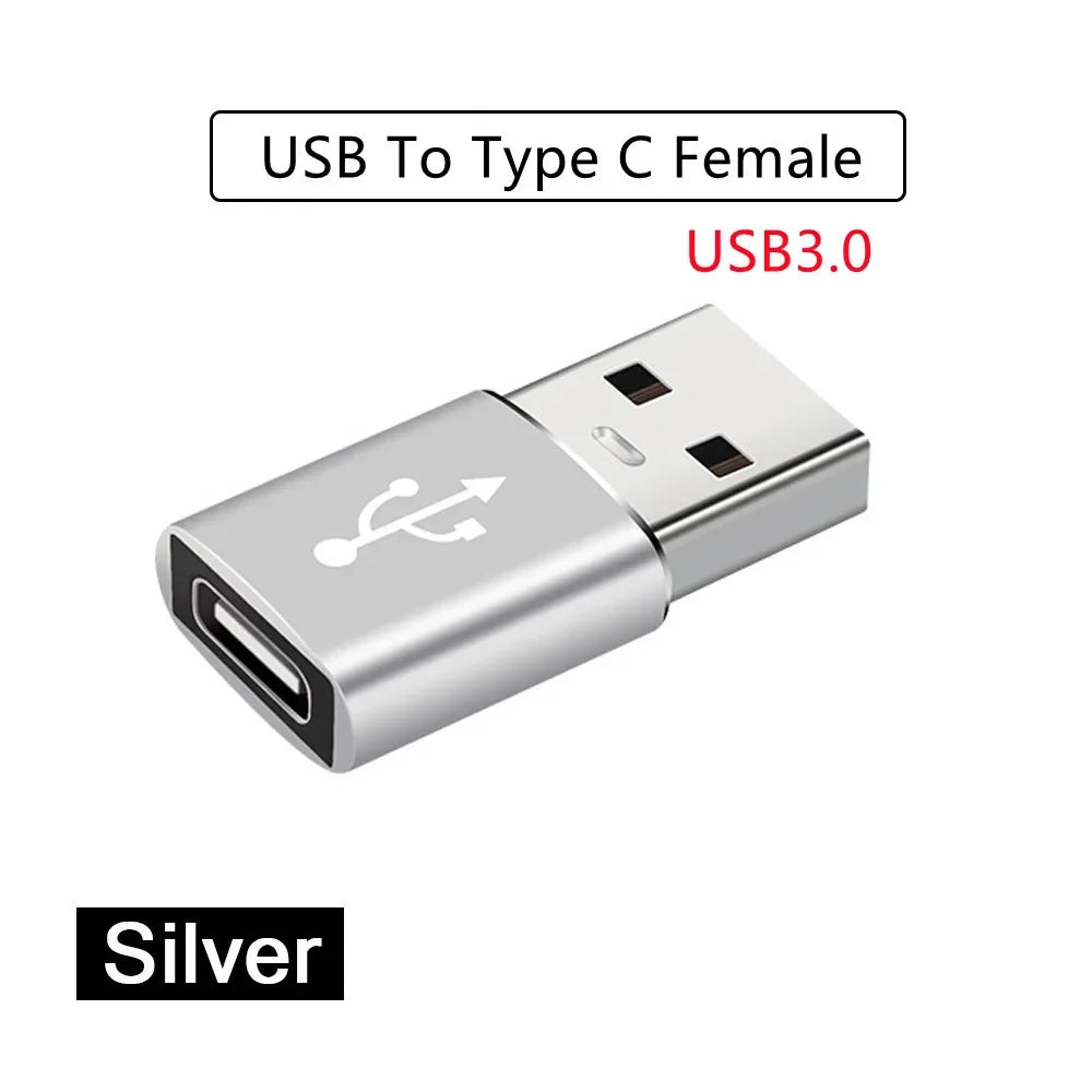 1-8PCS Type C To USB 3.0 OTG Adapter USB C Male To USB Female Converter For Laptop Macbook Samsung Xiaomi USB C OTG Connector Peaceful Pleasures Health and Wellness USB-Type C silver