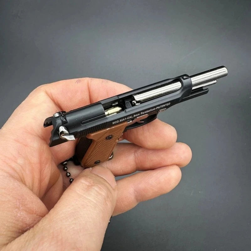 1:3 Scale Alloy Pistol Mini Toy Gun Model Metal Keychain for Adults and Kids Christmas Gift Peaceful Pleasures Health and Wellness