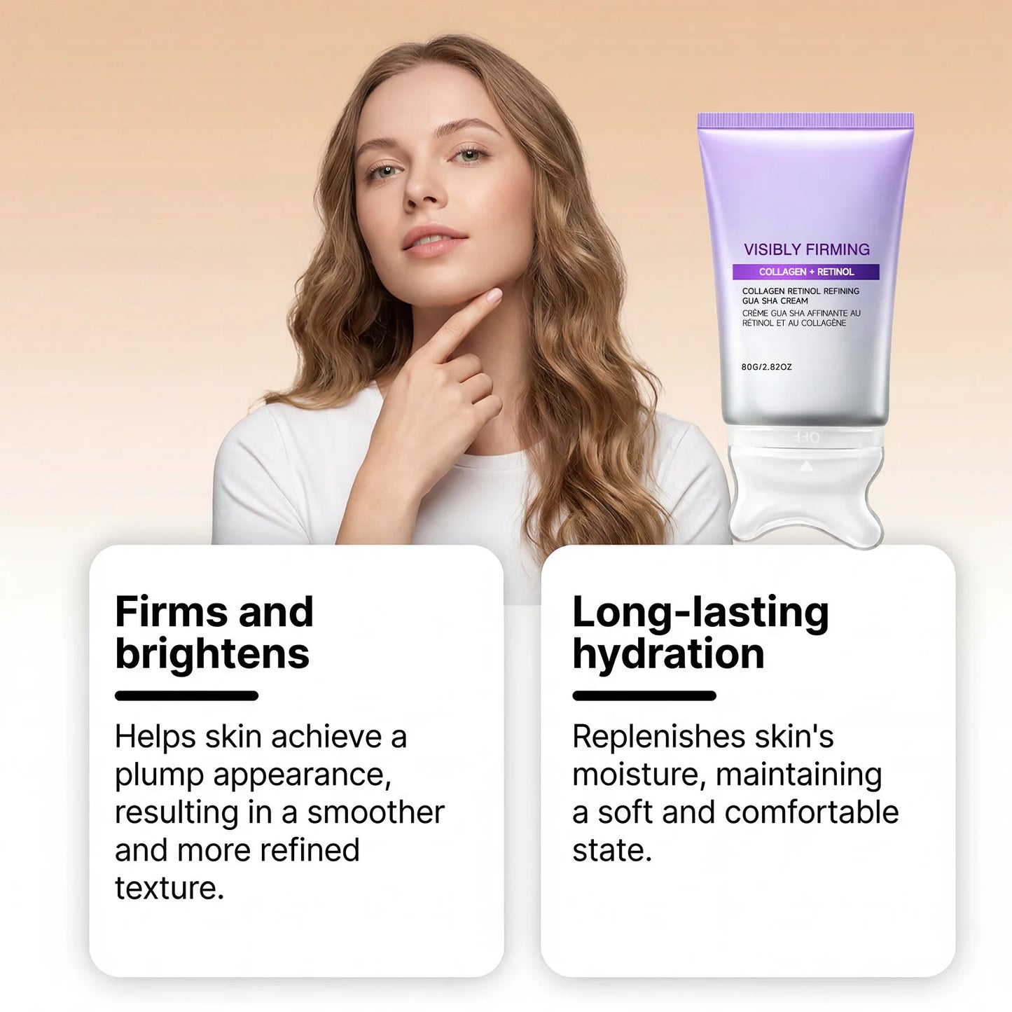 Instant Lifting Face Cream Sculpting Contour Gua Sha Cream Retinol Collagen Lift Sagging Skin Face Cheek Neck Scraping Therapy Peaceful Pleasures Health and Wellness