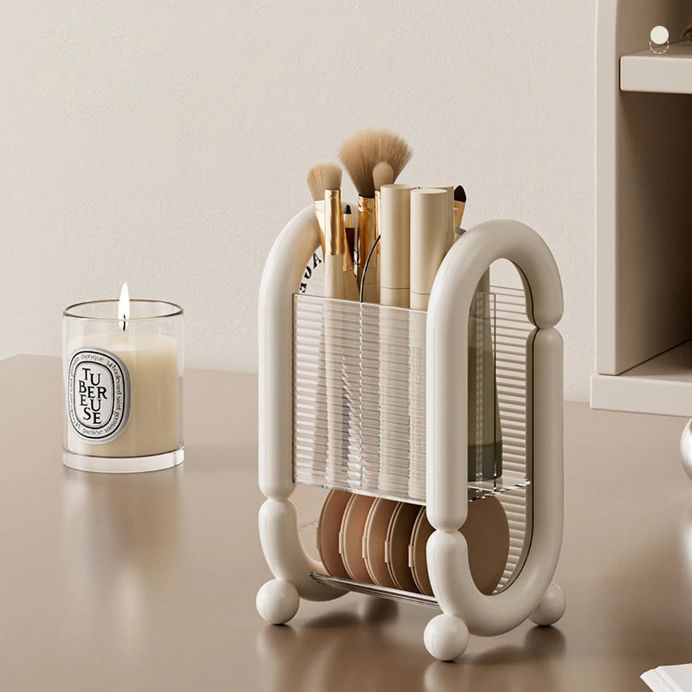 Transparent Plastic Storage Rack Light Luxury Minimalist Makeup Brush Storage Tube Round Square Pen Holder Storage Organizatio Peaceful Pleasures Health and Wellness