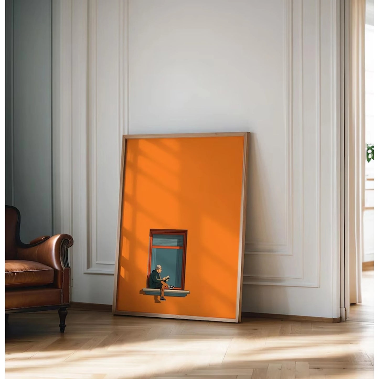 Orange Minimalist Dopamine Canvas Wall Art Print | Home Decor