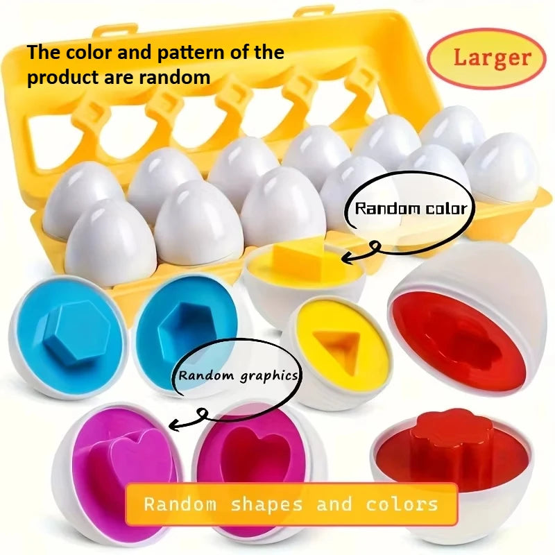 Color & Shape Matching Egg Toys for Toddlers | 6/12pcs Set