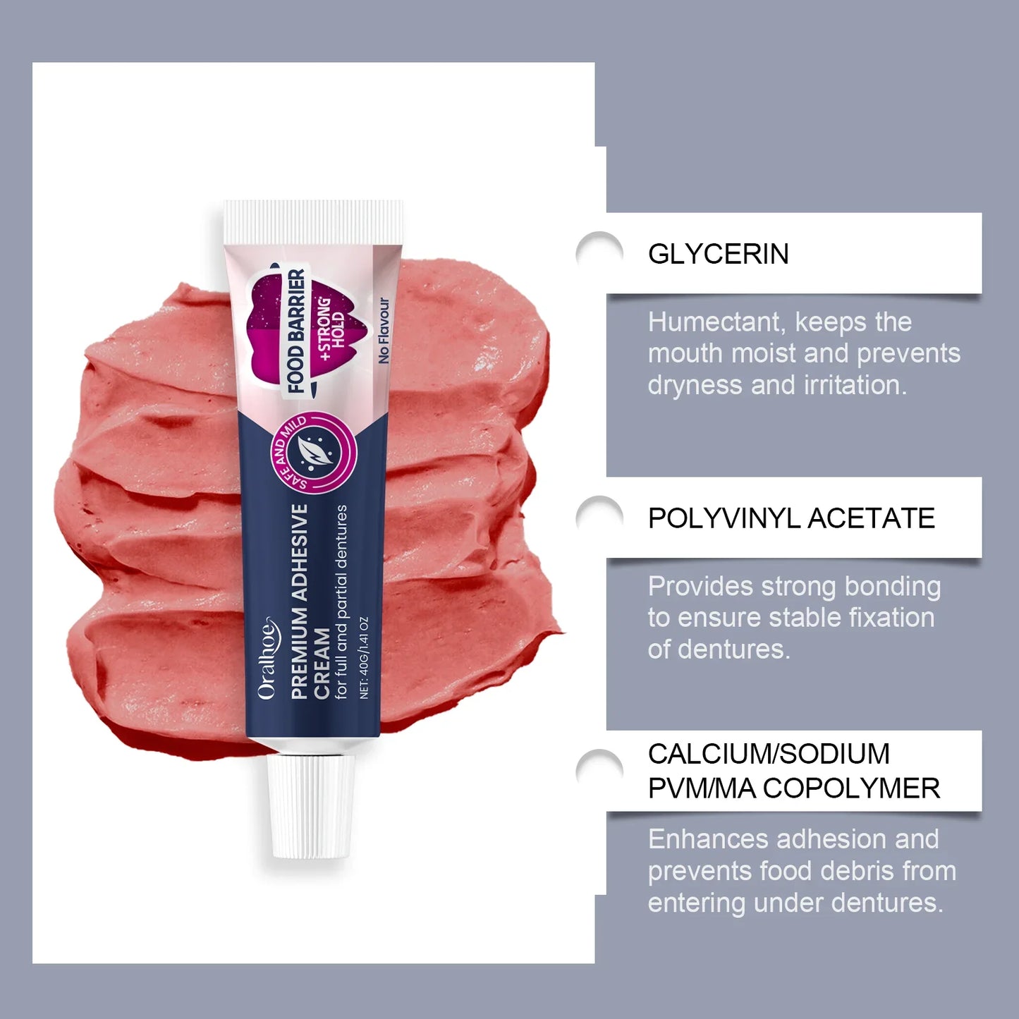 40g Denture Adhesive Cream – Strong All-Day Hold & Comfort