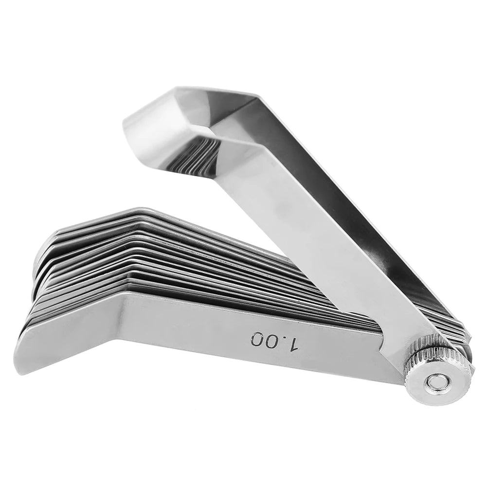 Curved Gauge Feeler Gauge Stainless Steel Curved Feeler Gauge Ruler Welding Inspection Tool 0.05-1.00mm Feeler Measuring Tool Peaceful Pleasures Health and Wellness