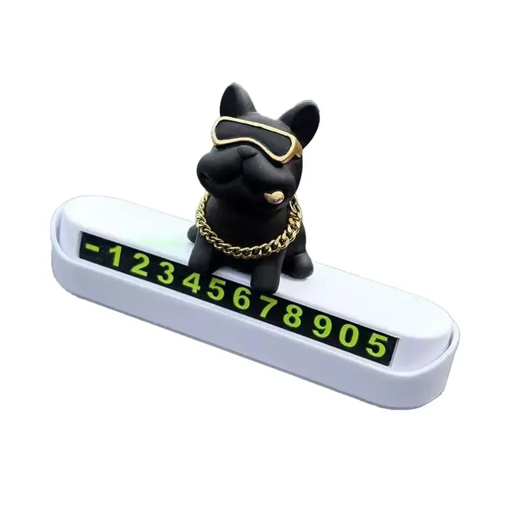 Bulldog Temporary Parking Card – Cute Dashboard Car Decor