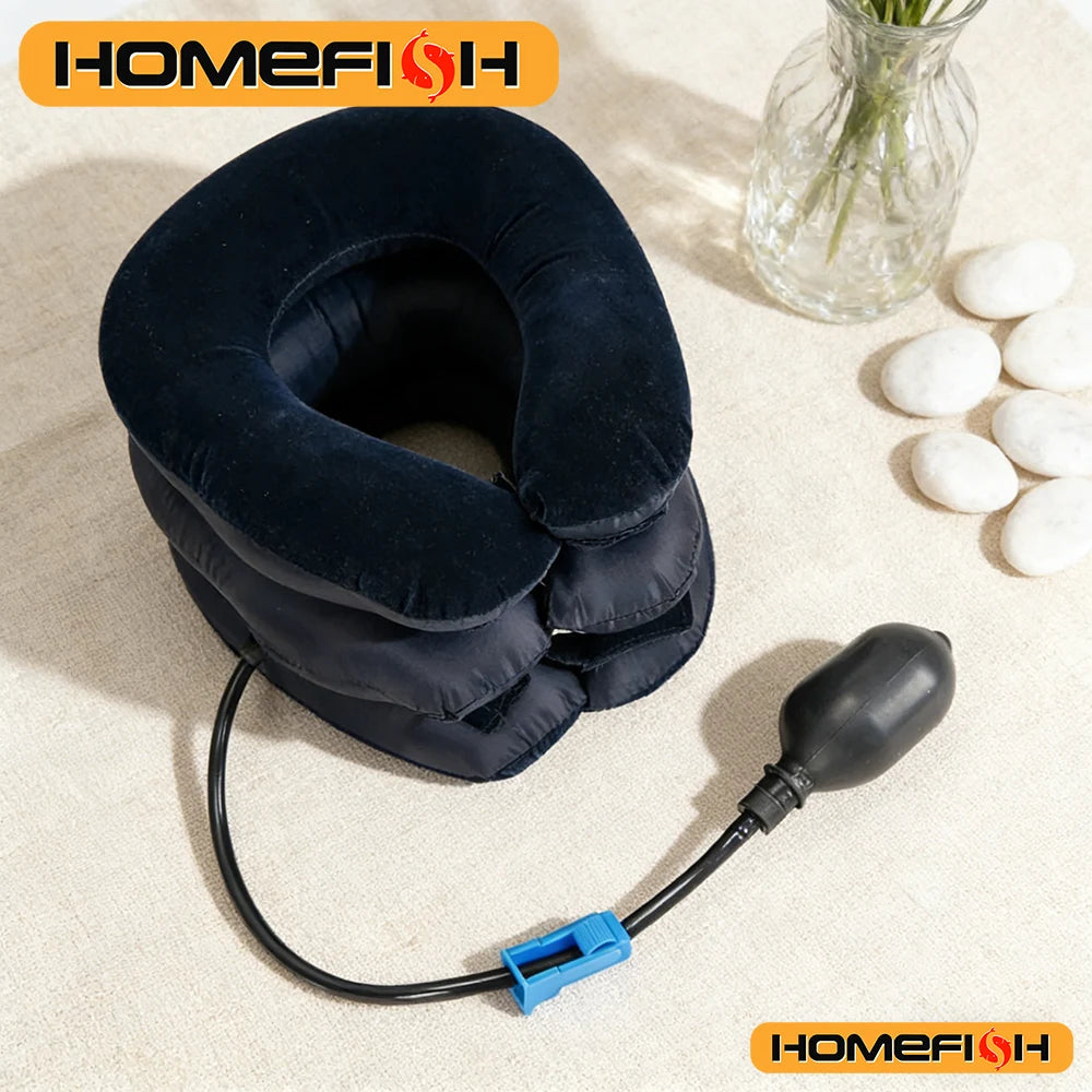 Inflatable Air Cervical Traction Neck Stretcher - 1 Tube Orthopedic Pillow Collar Pain Relief Medical Tractor Peaceful Pleasures Health and Wellness