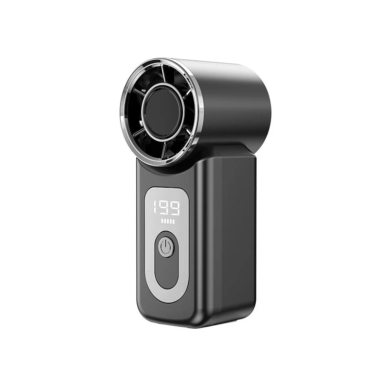 Handheld Turbo Fan High Speed 20000rpm USB Rechargeable Long Endurance Powerful Portable Outdoor Summer Fan For Travel Peaceful Pleasures Health and Wellness Black