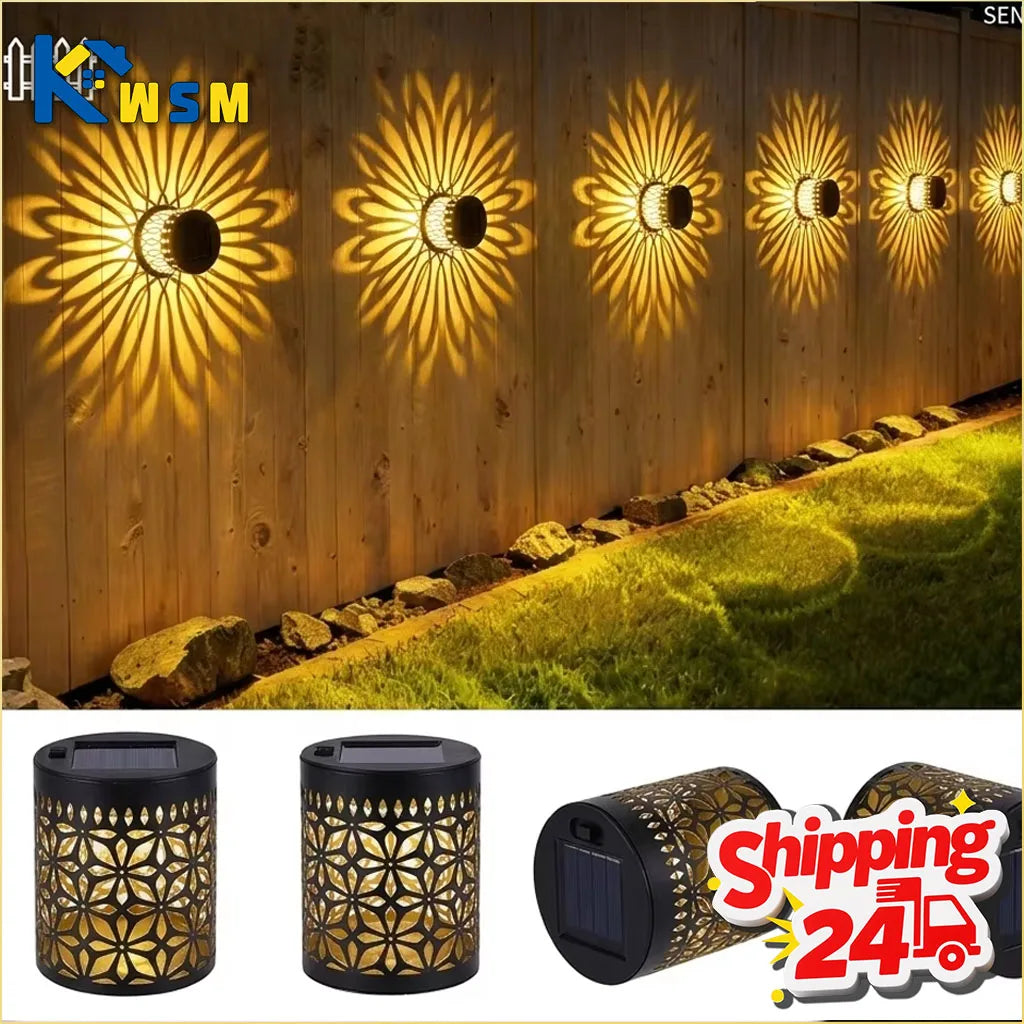 Solar Outdoor Wall Lantern – Decorative Garden Fence Light