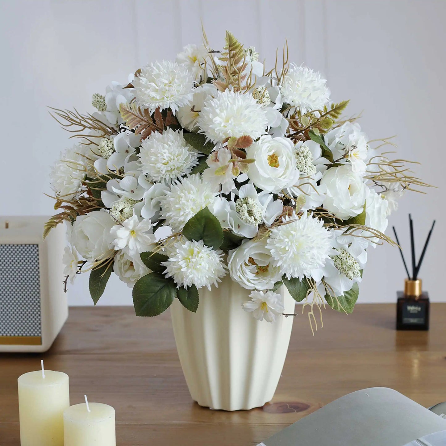 Artificial Silk Peony Rose Ball Bouquet | Wedding & Home Decor