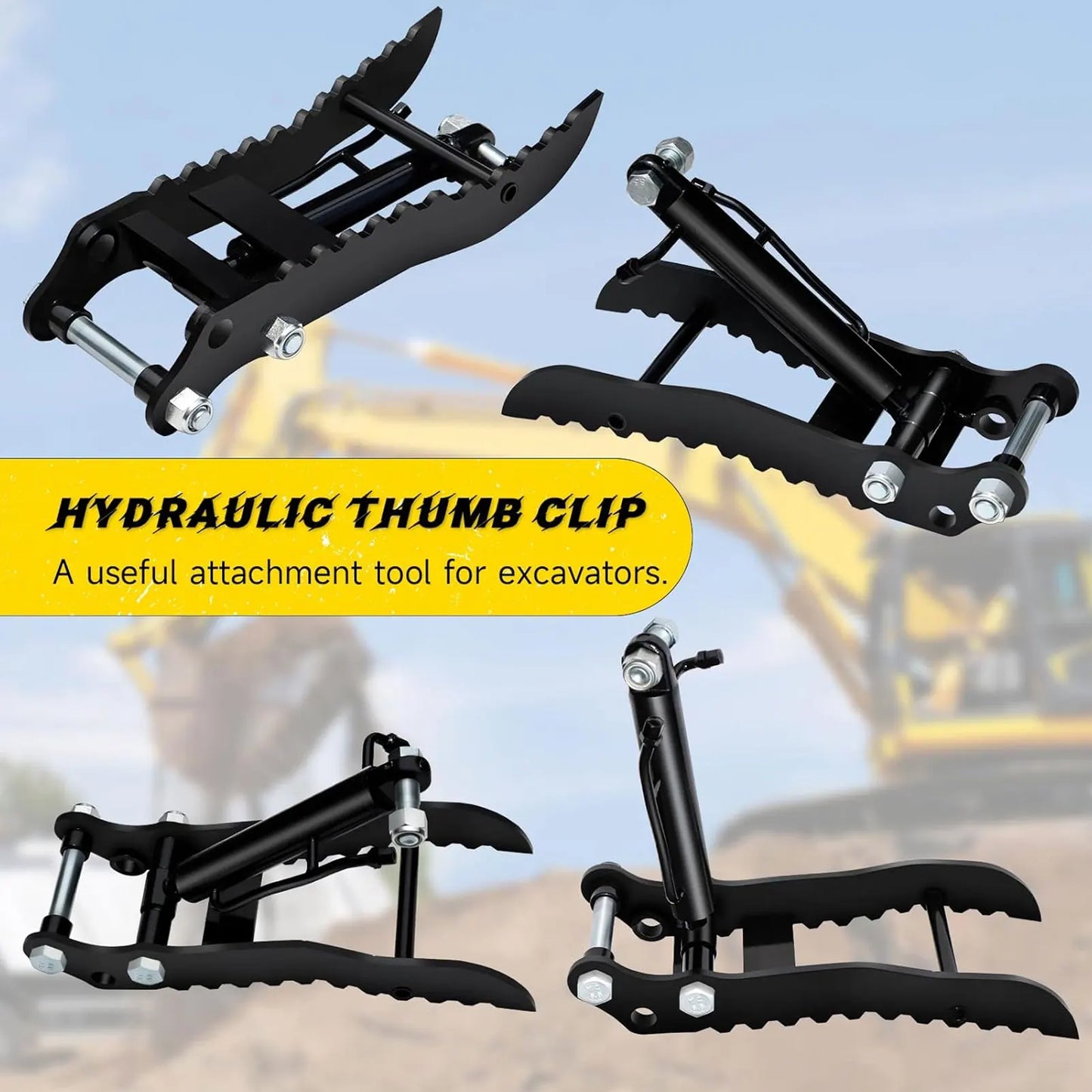 Excavator Hydraulic Thumb Clip Mn Steel Mini Single Hole M14 Hose