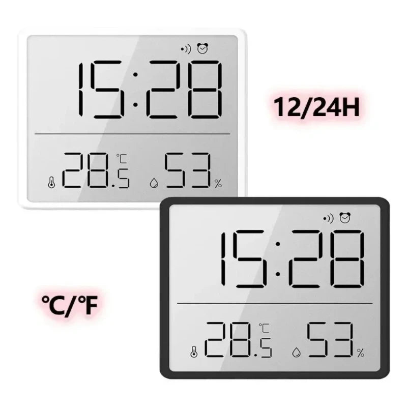 Digital Alarm Clock with Temperature & Humidity | Magnetic Desk