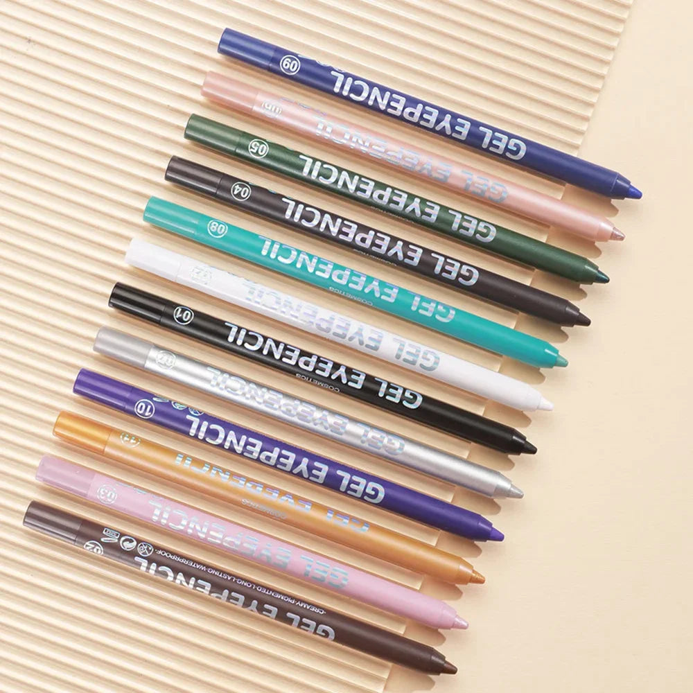 Dragon Ranee 12-Color Pearlescent Waterproof Eyeliner Pencil