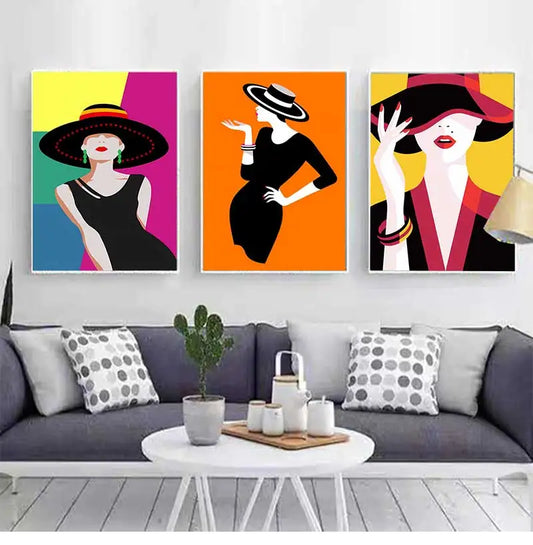 Modern Fashion Figure Canvas Wall Art | Makeup POP Poster Canvas Wall Art Print Peaceful Pleasures Health and Wellness