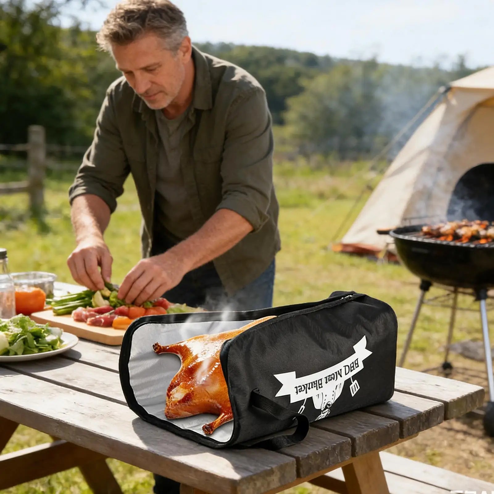 Insulated Meat Resting Bag | Reusable BBQ Blanket Outdoor BBQ Meat Resting Bag Peaceful Pleasures Health and Wellness