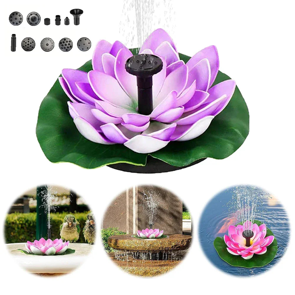Lotus Solar Water Fountain – Floating Garden Fountain Peaceful Pleasures Health and Wellness