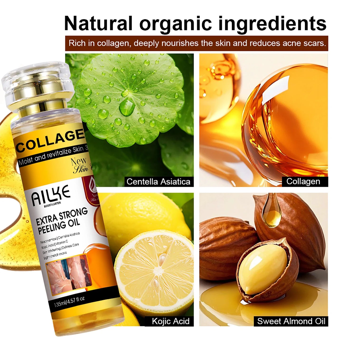 AILKE Collagen Peeling Oil | Brightening Exfoliating Solution 135ml