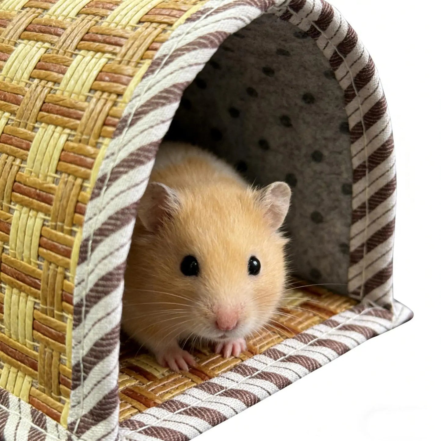 Woven Hamster Bed Cave | Breathable Cooling Nest for Small Pets