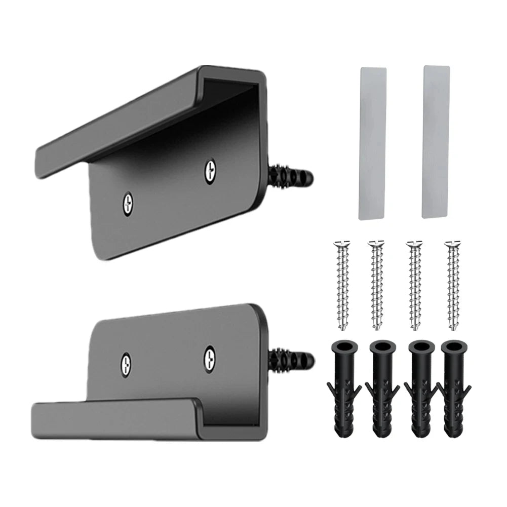 Wall Mounted Tablet & Phone Holder – Adhesive or Screw, Universal Peaceful Pleasures Health and Wellness Black United States