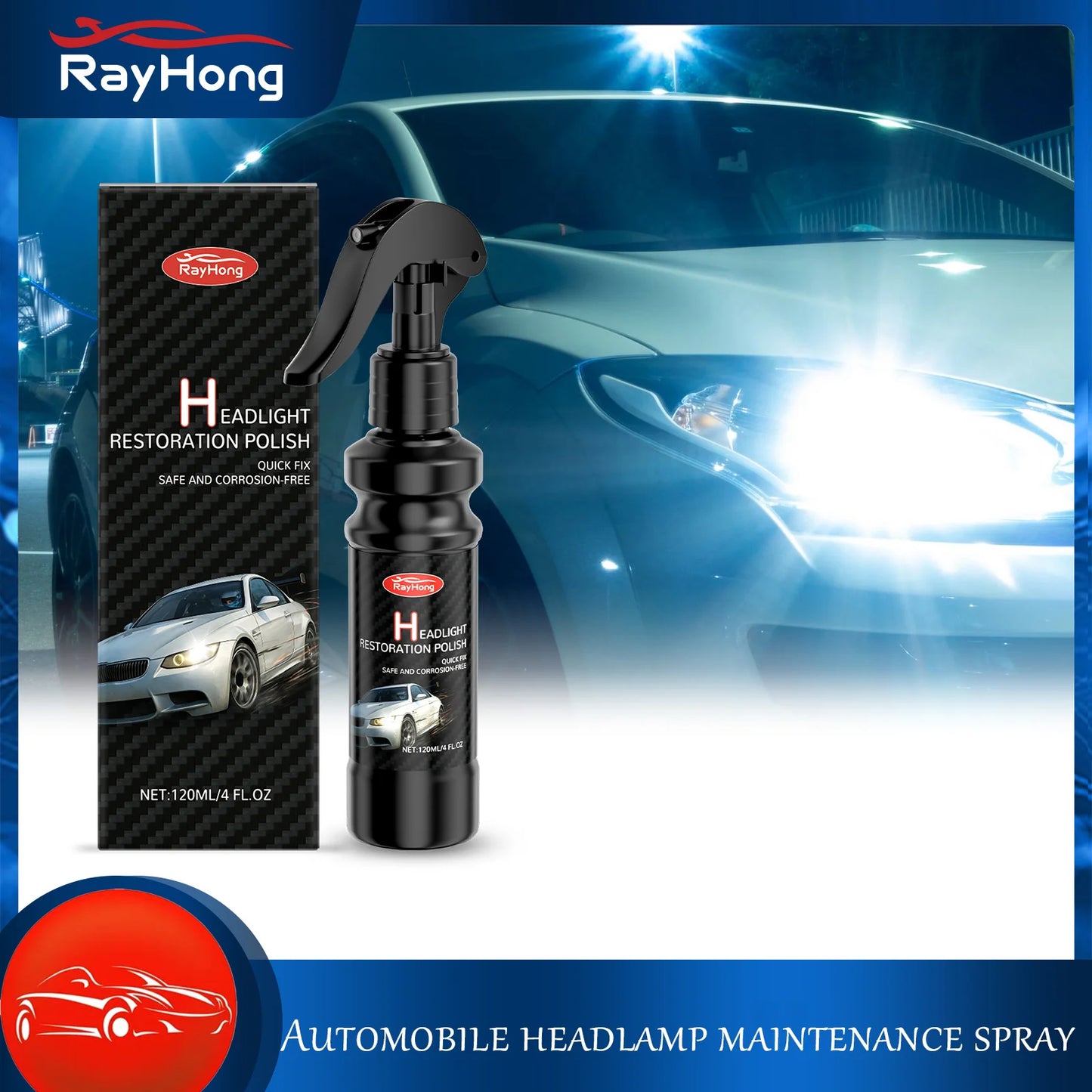 Rayhong Headlight Restoration Spray | Anti-Fog & Waterproof