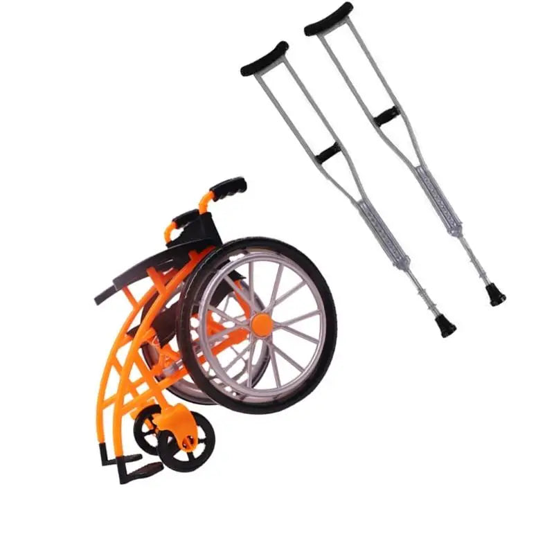 Foldable Wheelchair & Crutches Pretend Play Set – 3 Pcs