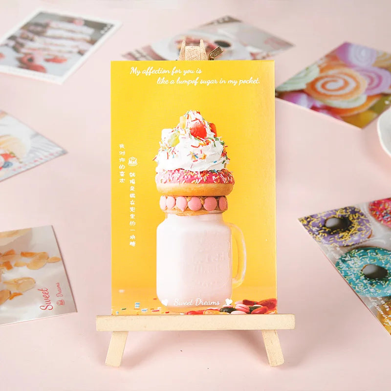 Sweet Dreams Series Postcards Cute Dessert Cake Art Greeting Message