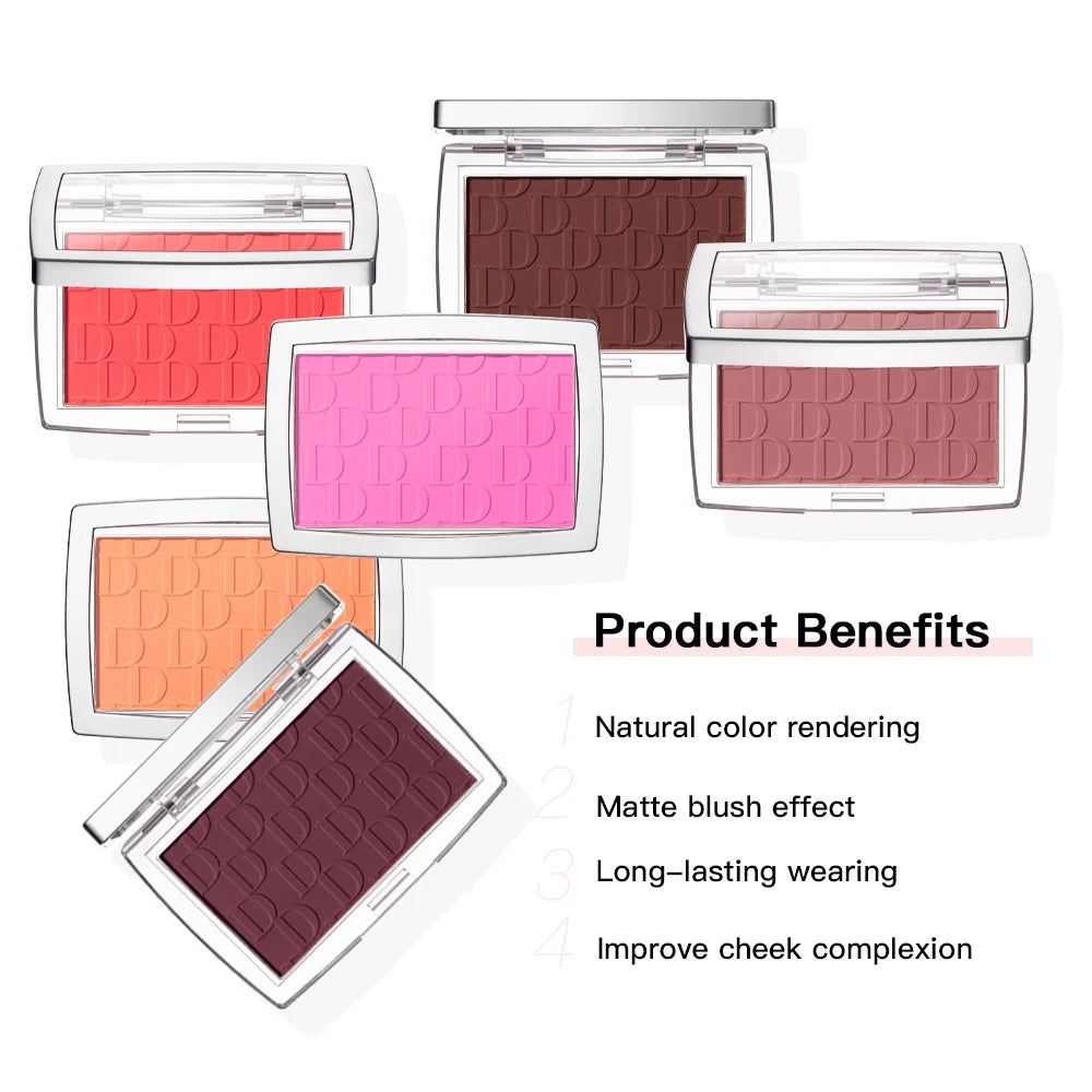 Matte Natural Cheek Tint Blush Palette Face Contouring Face Blusher Single Waterproof Matte Peach Rouge Contour Shadow Palette M Peaceful Pleasures Health and Wellness
