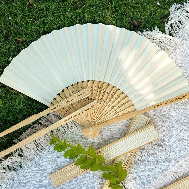 Personalized Wooden Folding Fan – Wedding & Bridal Party Favor