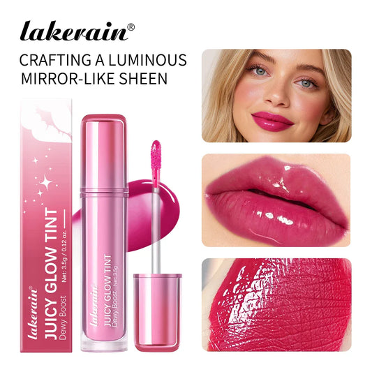 Lakerain Juicy Mirror Lip Glow Tint Gloss Oil – Long-Wearing Lip Gloss Oil Oasis Select