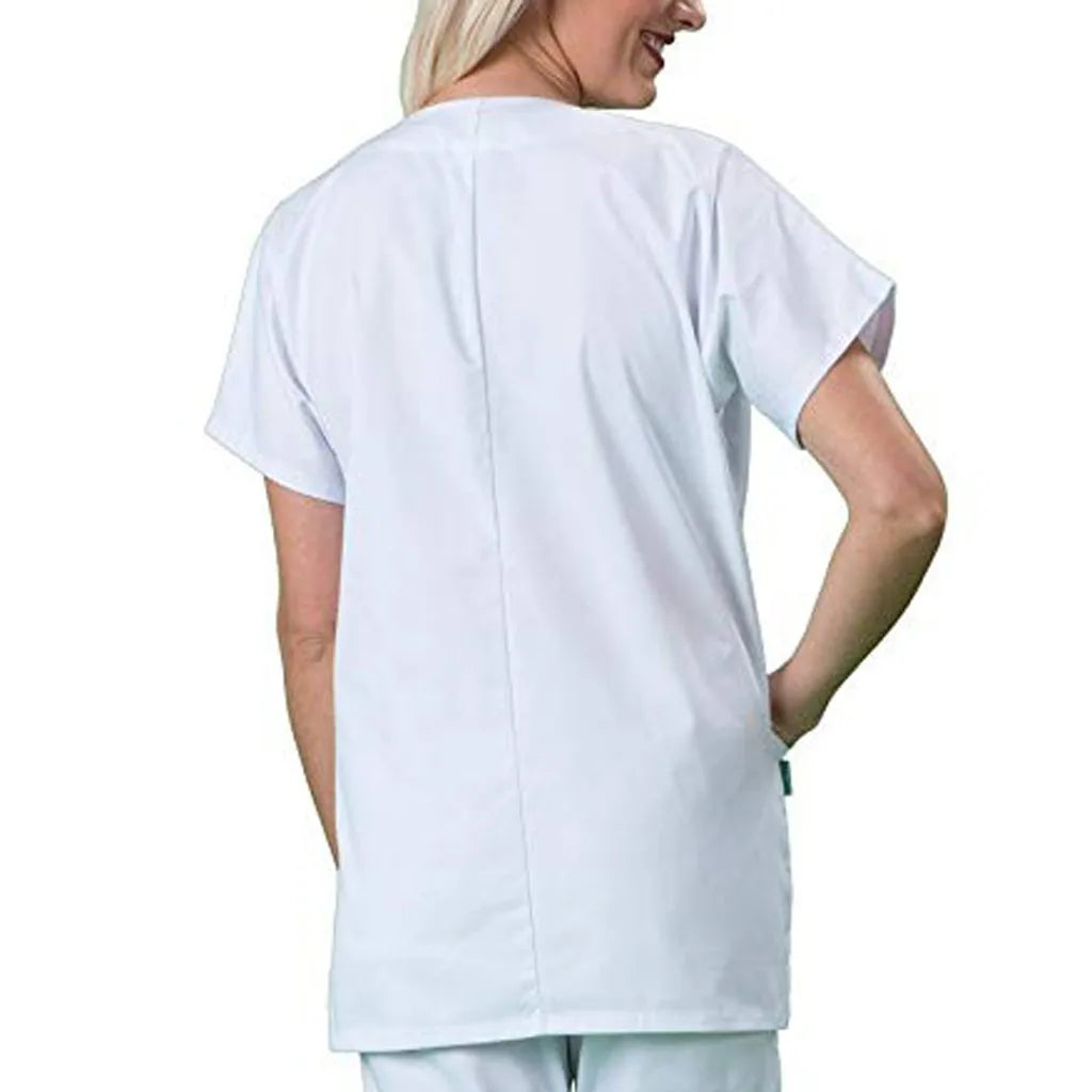 Women's Nurse Scrub Top White Medical Clothing Uniform Scrubs Set Uniformes Clinicos Workwear Beautician Nursing Suits Peaceful Pleasures Health and Wellness