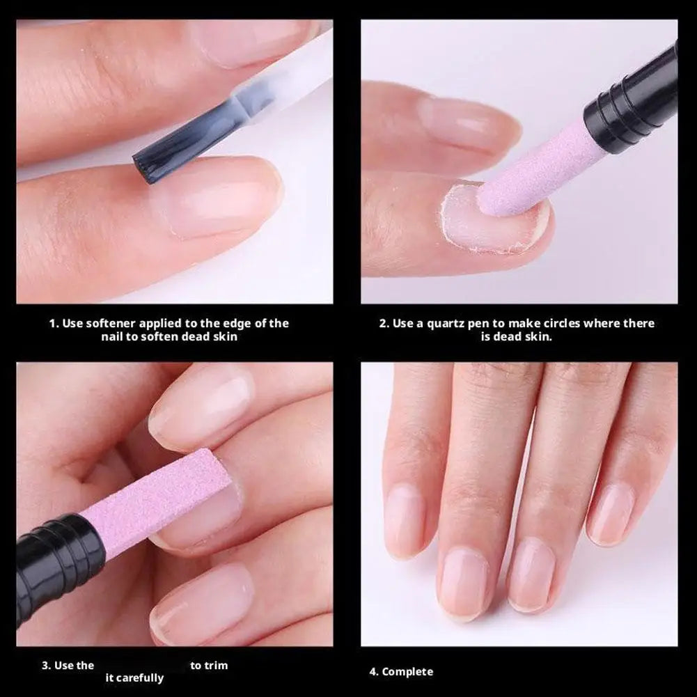 Quartz Stone Cuticle Remover Scrub Pen | Nail Manicure Tool
