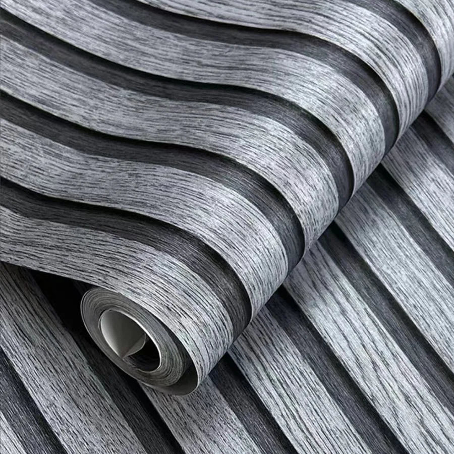 Black Gray Wood Grain Peel & Stick Wallpaper | Chinese Style