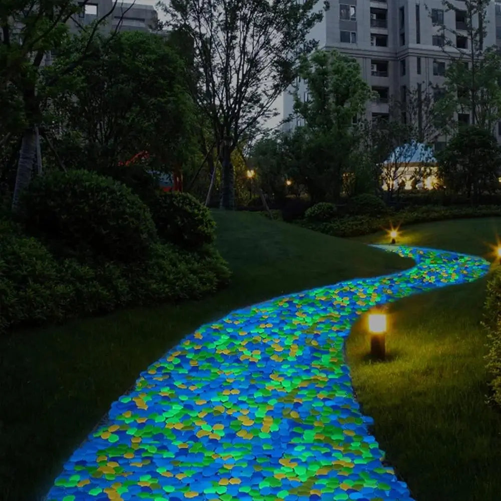 Glow In The Dark Pebble Stones | Multicolor Luminous Garden Rocks