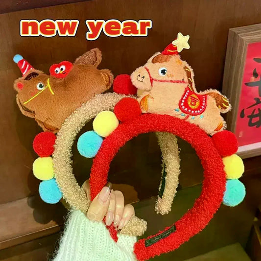 Fluffy Horse Headband | 2026 Lunar New Year Hair Accessory Novelty Headband Oasis Select
