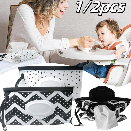 Refillable Baby Wipe Storage Bag | Travel Tissue Pouch Wipe Storage Bag Peaceful Pleasures Health and Wellness