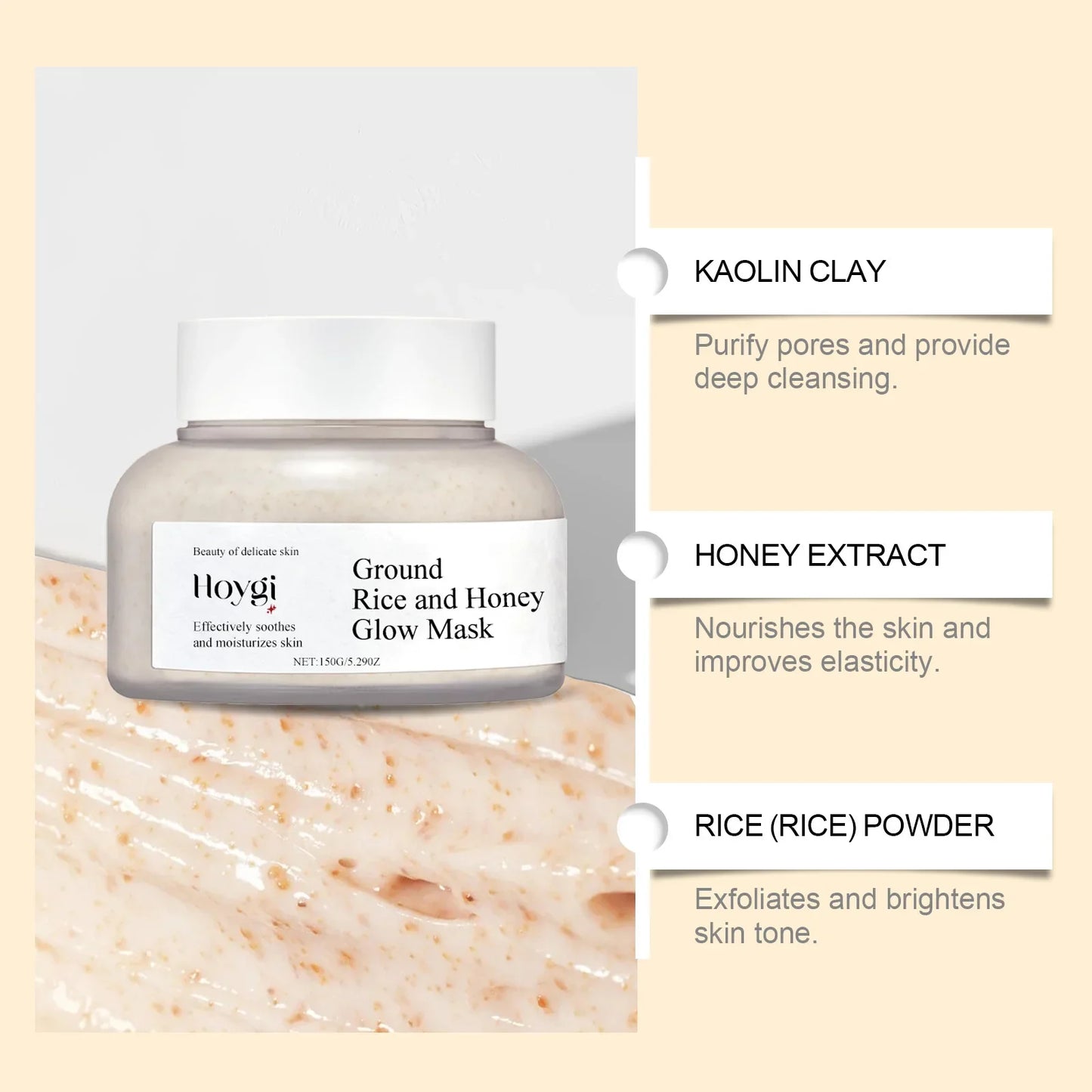 Rice & Honey Face Mask – Hydrating, Brightening, Pore Minimizing