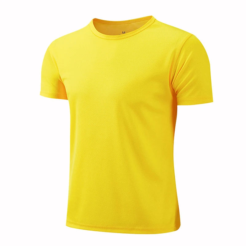 Quick Dry Crew Neck Short Sleeve T Shirt Breathable Performance Tee for Work Team Uniform and Casual Wear for Women Men Peaceful Pleasures Health and Wellness YELLOW XXXL
