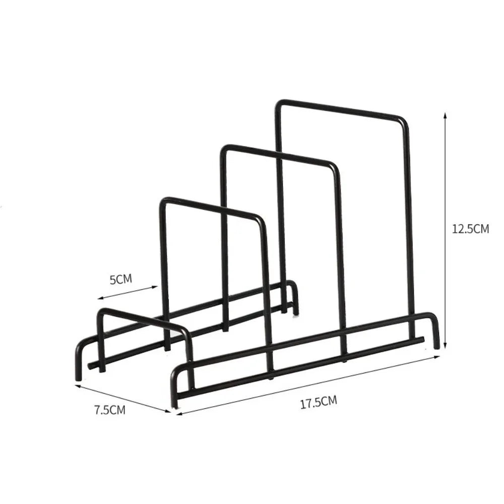 Multi-Layer Iron Pot Lid & Cutting Board Storage Rack
