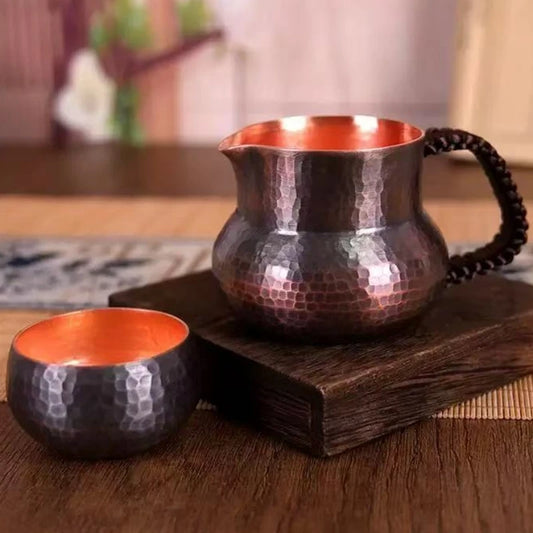 Handcrafted Pure Copper Coffee Mug Creativity Retro Weave Handle Moscow Water Mule Breakfast Cup Moscow Drinkware Tableware Peaceful Pleasures Health and Wellness