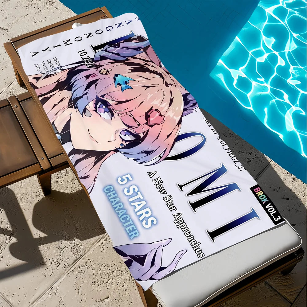 Anime Girl Quick-Dry Beach Towel | Soft Microfiber Pool Towel Quick-Dry Beach Towel Peaceful Pleasures Health and Wellness z5 STJ150x200CM