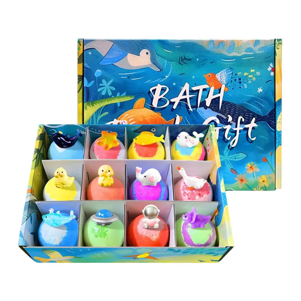 12-Piece Luxury Bath Bomb Set | Flowers, Essential Oils & Toys