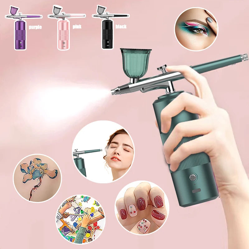 High Pressure Nano Oxygen Injector Multi-Function Household Spray Tattoo Spray Gun Face Humidifier USB Water Replenisher Manicur Peaceful Pleasures Health and Wellness
